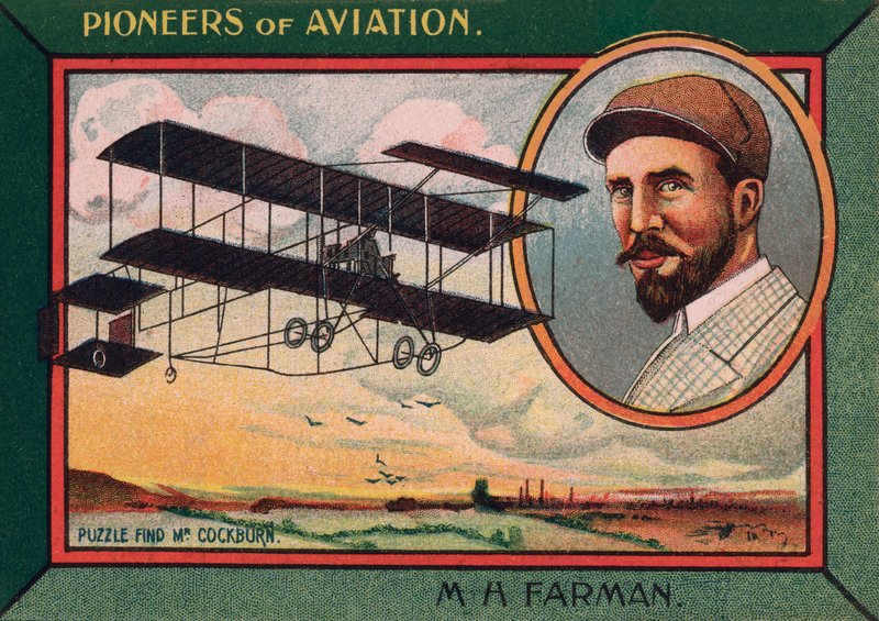 Henri Farman , anglo-fransk luftfartspioner, flydesigner og produsent (chromolitho) av English School