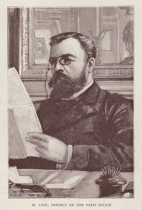 Henri Loze , fransk politiker og politiprefekt for Paris (litho) av English School
