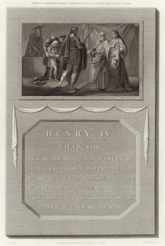 Henry IV forplikter prins James av Skottland, til omsorg for lærerne hans av English School