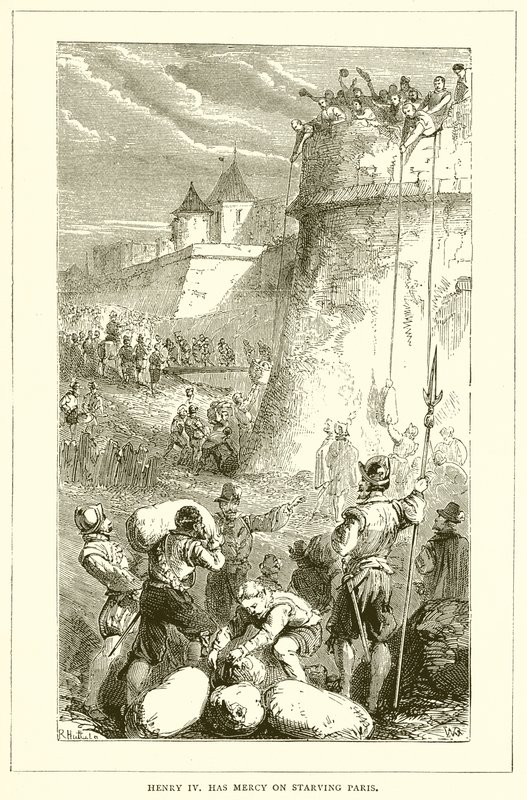 Henry IV har Barmhjertighet med Starving Paris av English School