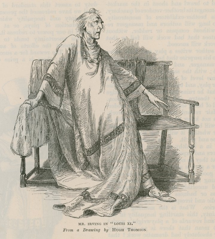 Henry Irving, skuespiller, i Louis XI av English School