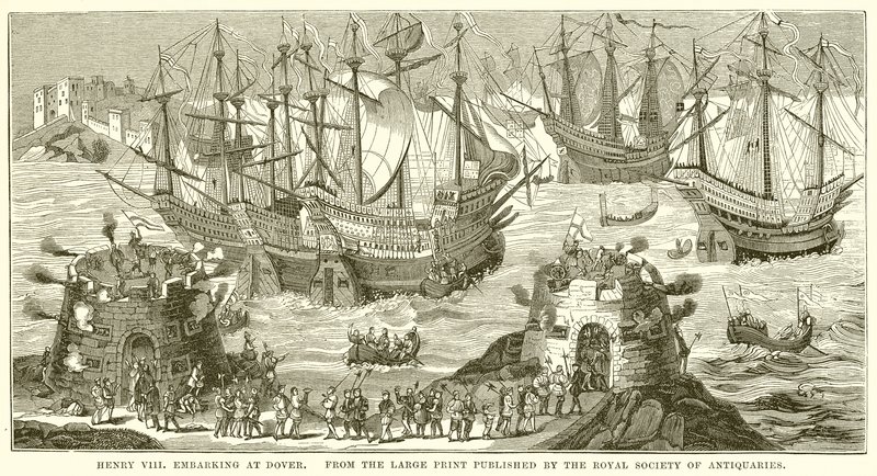 Henry VIII går om bord i Dover av English School