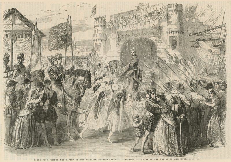 Henry V kom inn i London etter slaget ved Agincourt av English School