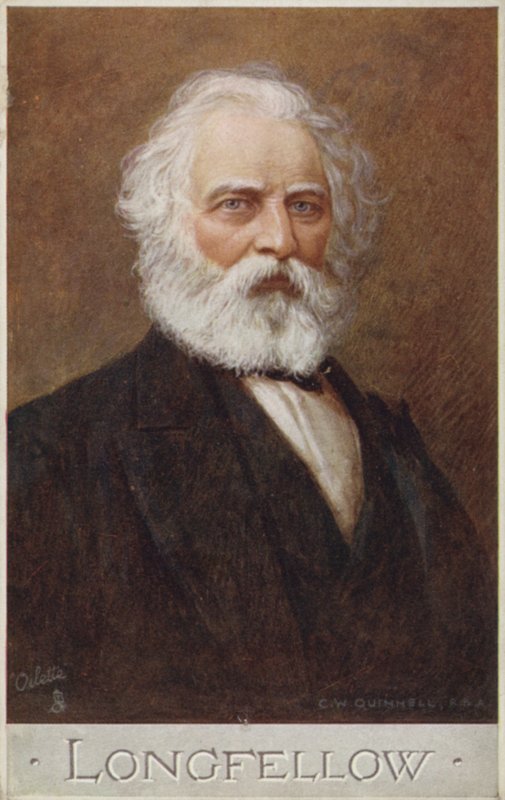 Henry Wadsworth Longfellow (1807–1882), amerikansk poet (fargelitografi) av English School