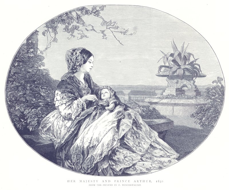 Hennes Majestet og Prins Arthur, 1850 av English School