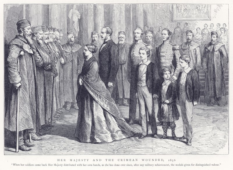 Hennes Majestet og Krim-skadede, 1856 av English School
