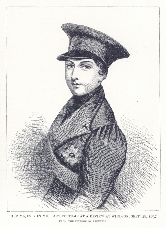 Hennes Majestet i militærdrakt ved en anmeldelse i Windsor, 28. september 1837 av English School