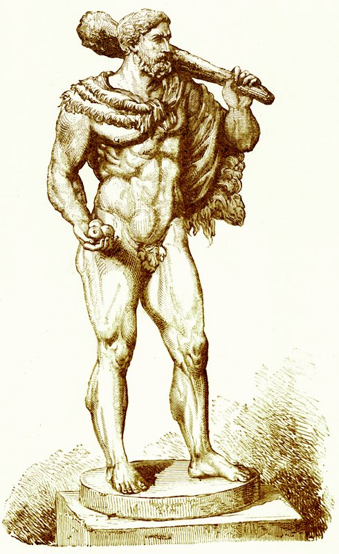 Hercules, illustrasjon fra History of Rome av Victor Duruy, utgitt 1884 (digitalt forbedret bilde) av English School