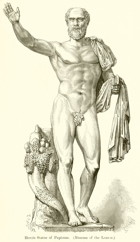 Heroisk statue av Pupienus. (Museum of the Louvre) av English School