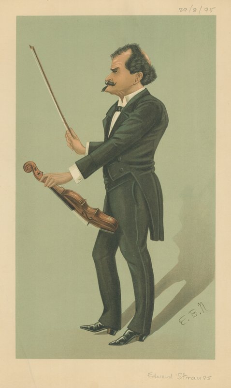 Herr Eduard Strauss, 29. august 1895, tegneserie Vanity Fair av English School