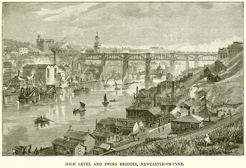 Høyt nivå og svingbroer, Newcastle-on-Tyne av English School