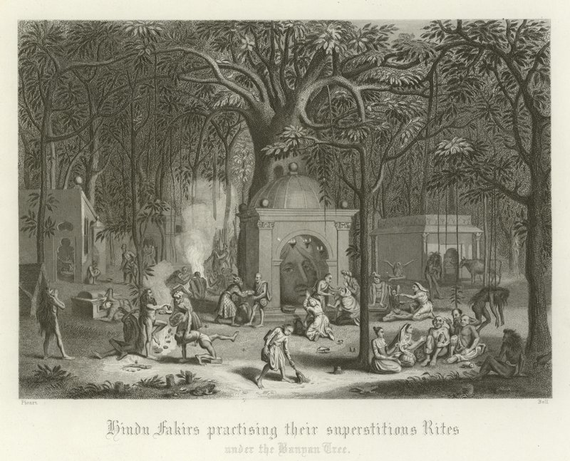 Hinduiske fakirer praktiserer sine overtroiske ritualer av English School