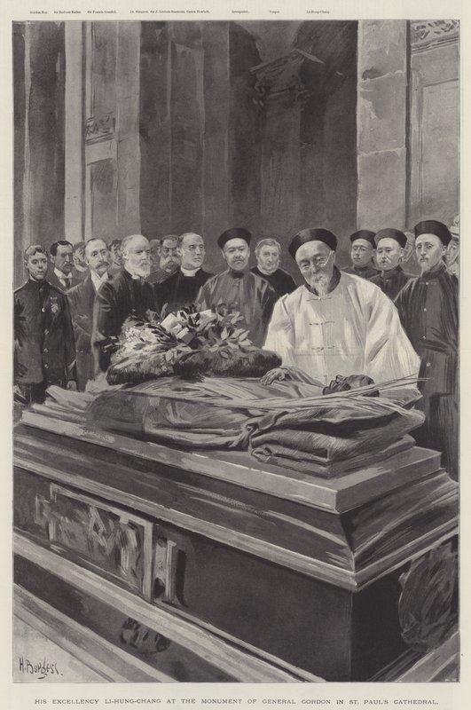 Hans eksellens Li-Hung-Chang ved monumentet til general Gordon i St Paul