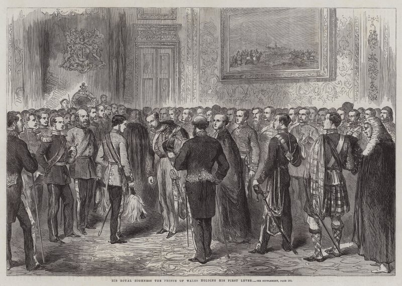 Hans Kongelige Høyhet Prinsen av Wales holder sin første Levee (gravering) av English School