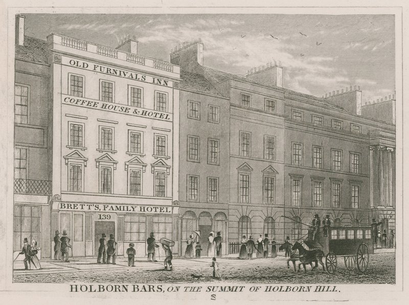 Holborn Bars, på toppen av Holborn Hill av English School