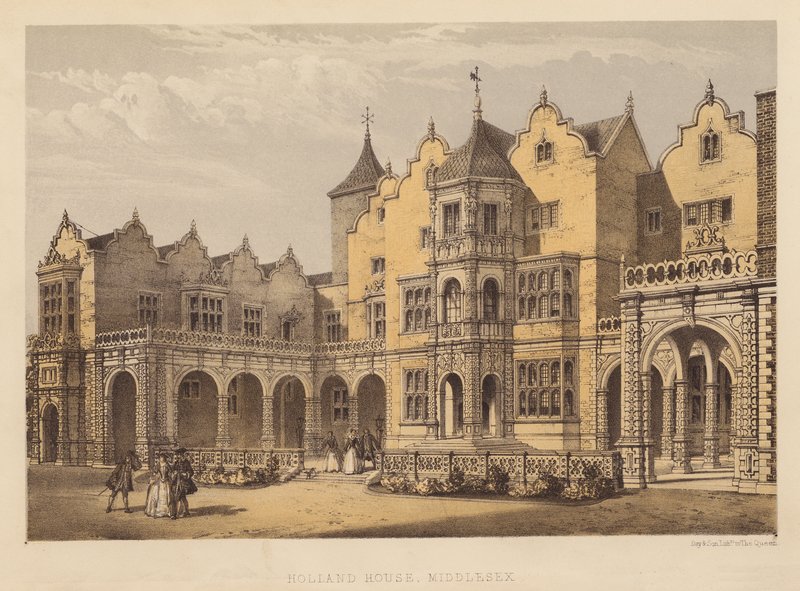Holland House, Middlesex (akvatint) av English School