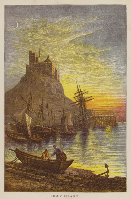 Holy Island (farget gravering) av English School