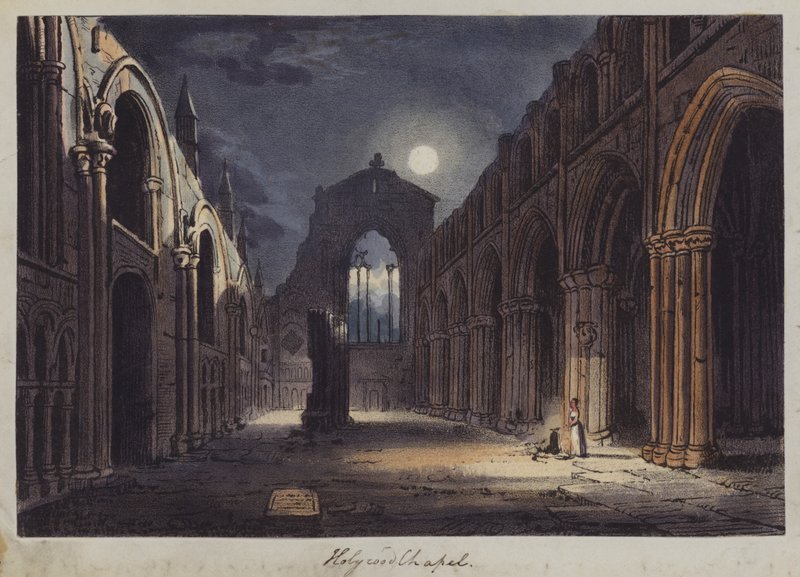 Holyrood Chapel, Edinburgh (farget gravering) av English School