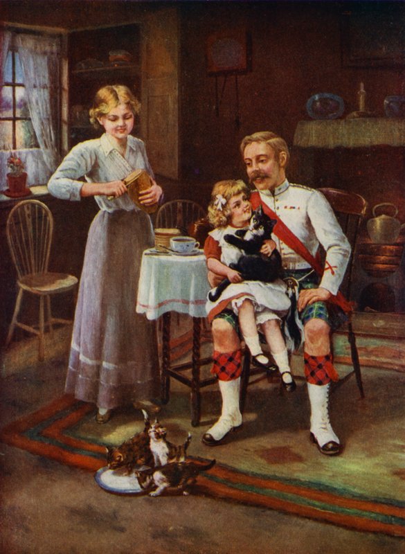 Hjemme igjen! (farge litho) av English School