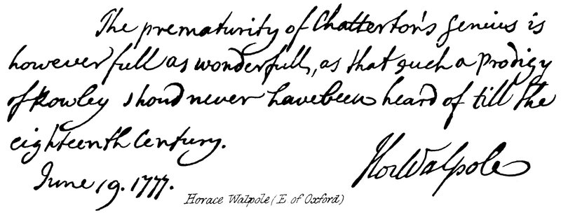 Horace Walpole (E of Oxford) av English School