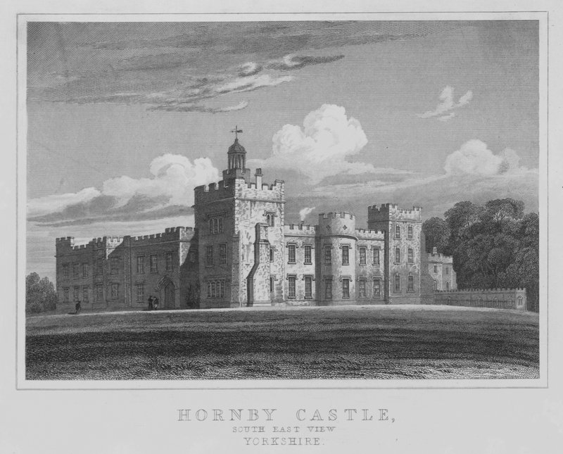 Hornby Castle, South East View, Yorkshire (gravering) av English School
