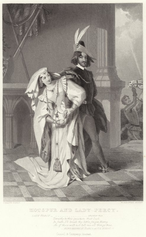 Hotspur og Lady Percy, kong Henry IV, del I, akt II, scene III av English School
