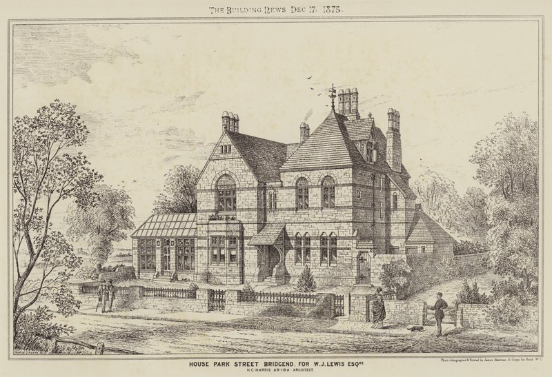 House Park Street Bridgend, for W J Lewis Esquire (gravering) av English School