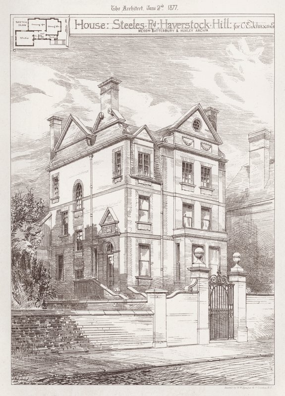 House, Steeles Road, Haverstock Hill, for CE Johnson (gravering) av English School