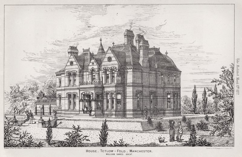 House, Tetlow, Fold, Manchester (gravering) av English School