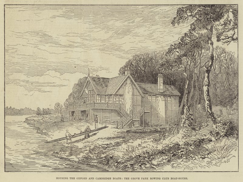 Huset Oxford- og Cambridge-båtene, Grove Park Rowing Club Boat-House (gravering) av English School