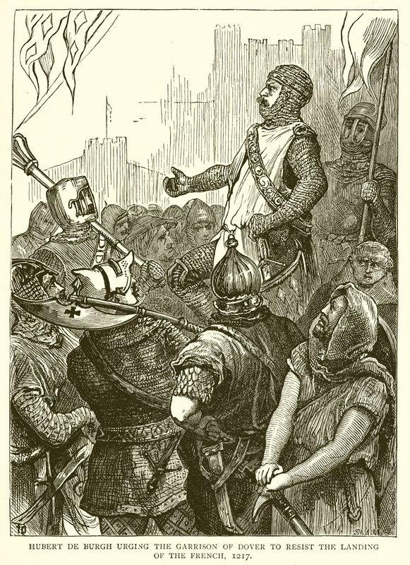 Hubert de Burgh oppfordret garnisonen til Dover til å motstå franskmennenes landing, 1217 av English School