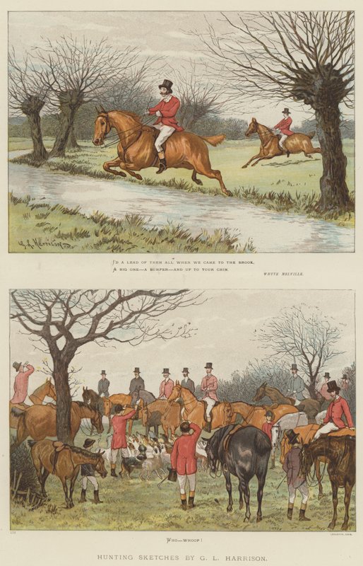 Jaktskisser (chromolitho) av English School