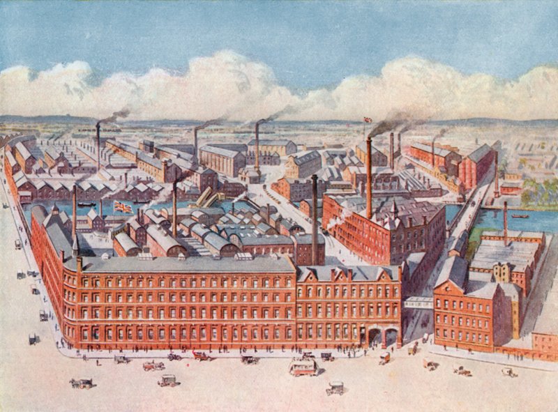Huntley & Palmers kjeksfabrikk, Reading, England av English School