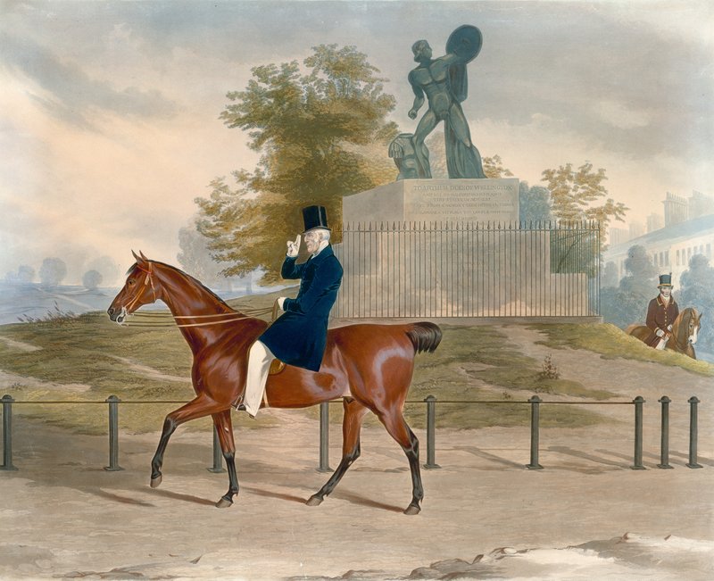 Hyde Park, London, med statuen av Achilles dedikert til hertugen av Wellington av English School