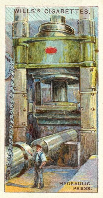 Hydraulisk presse (kromolitho) av English School