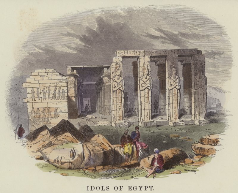 Idols of Egypt (farget gravering) av English School