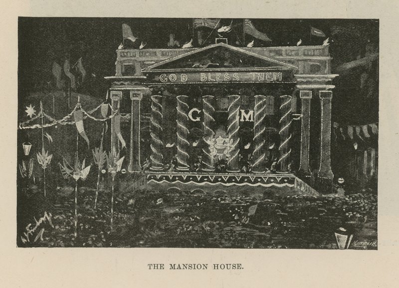 Belysninger og dekorasjoner pryder Mansion House av English School