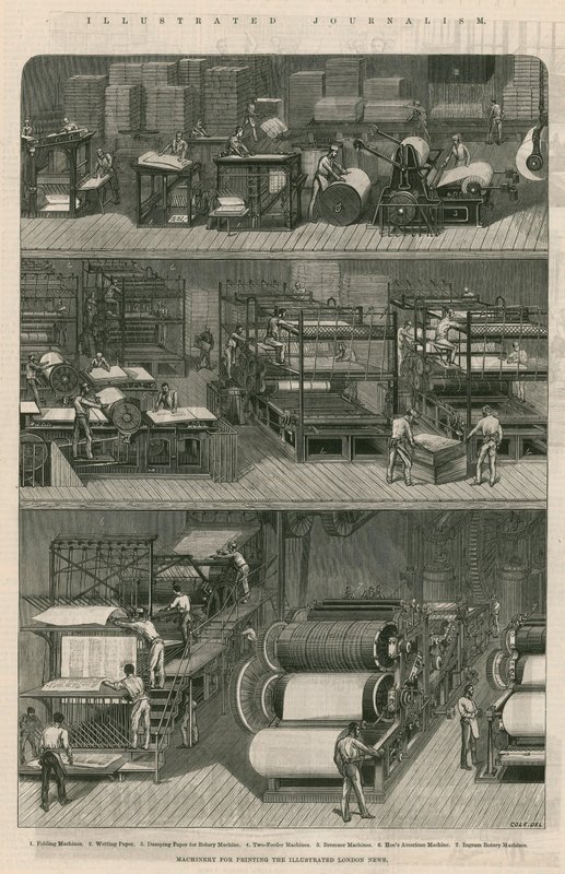 Illustrert journalistikk: Maskineri for å trykke Illustrated London News av English School
