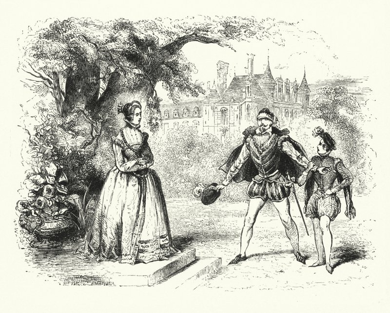 Illustrasjon for Les Huguenots av Giacomo Meyerbeer (gravering) av English School