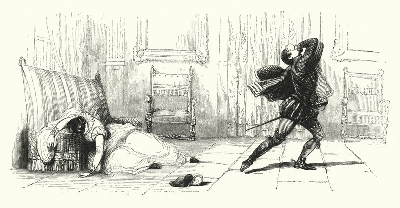 Illustrasjon for Les Huguenots av Giacomo Meyerbeer (gravering) av English School