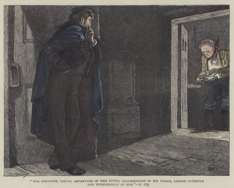 Illustrasjon for Lille Dorrit (farget gravering) av English School
