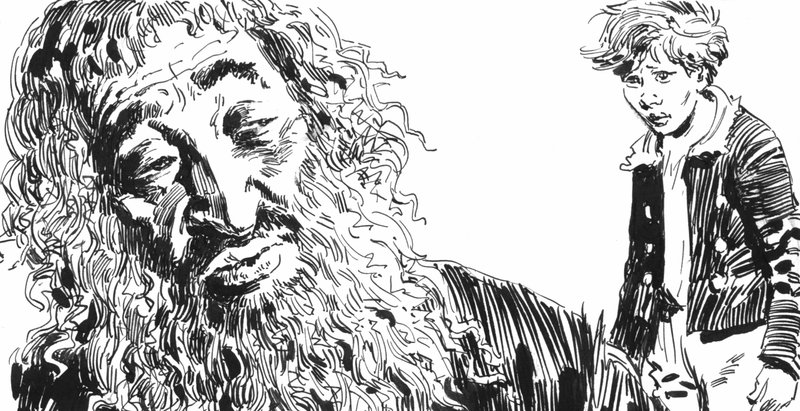 Illustrasjon for Oliver Twist av Charles Dickens (penn og blekk) av English School
