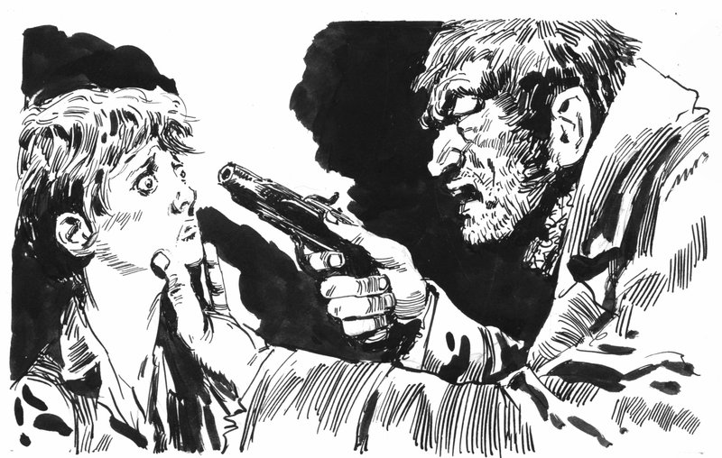 Illustrasjon for Oliver Twist av Charles Dickens (penn og blekk) av English School