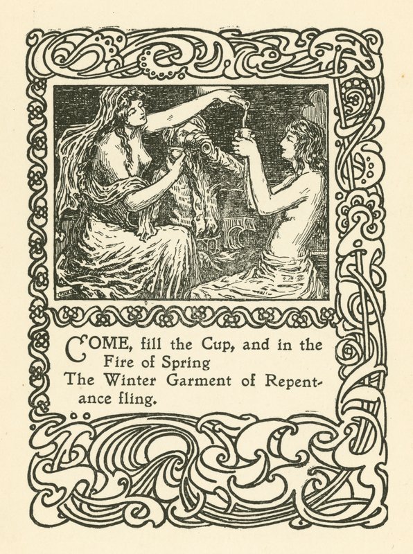 Illustrasjon for Rubaiyat av Omar Khayyam (litho) av English School