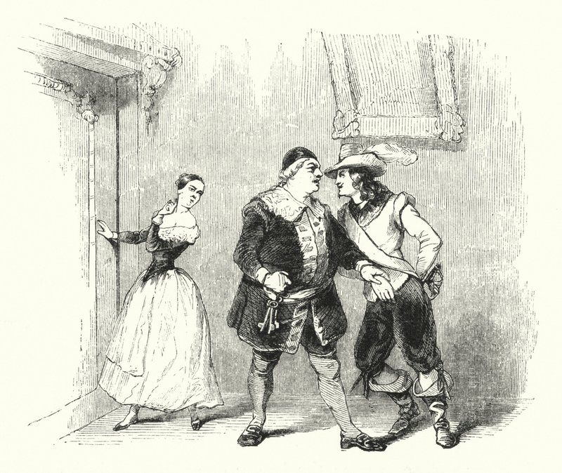 Illustrasjon for Barberen i Sevilla av Rossini (gravering) av English School