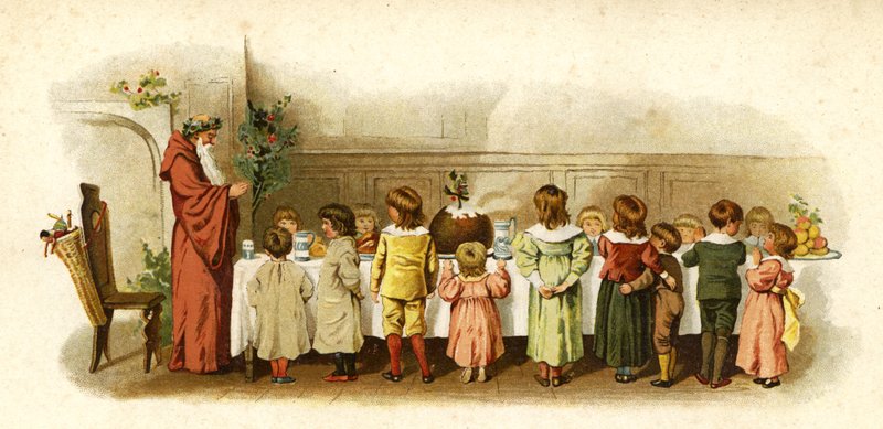 Illustrasjon for The Coming Of Father Christmas av English School