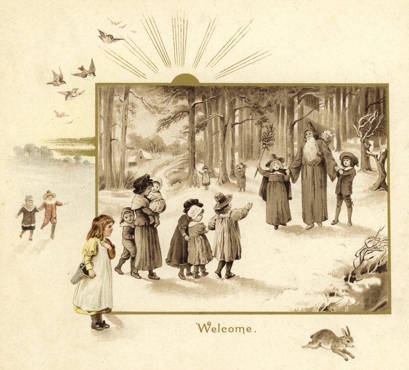 Illustrasjon for The Coming Of Father Christmas av English School