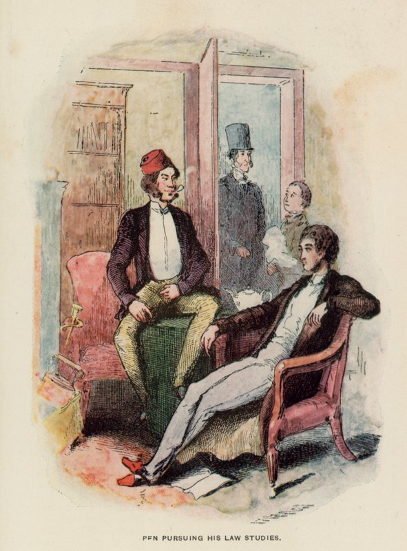 Illustrasjon for The History of Pendennis av Thackeray av English School