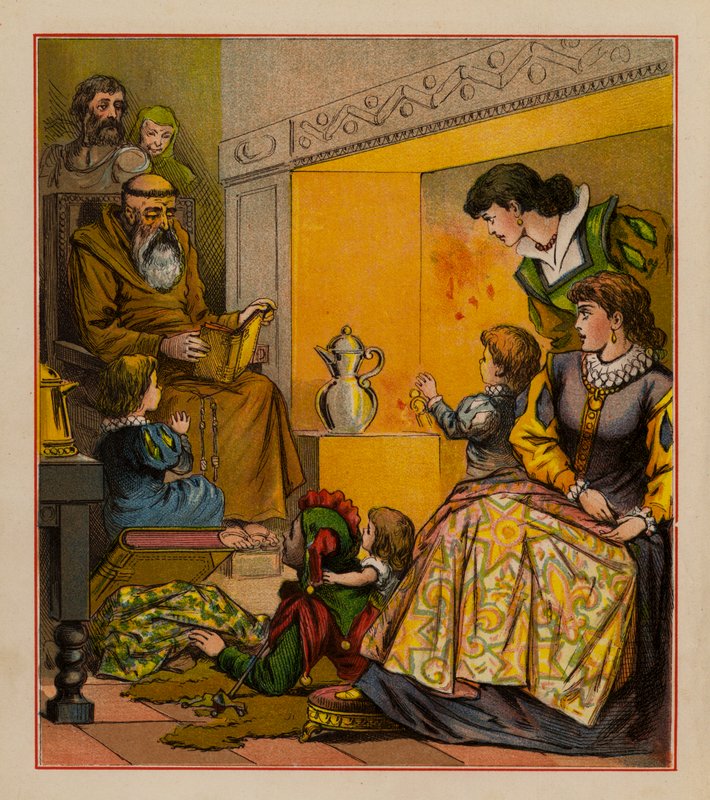 Illustrasjon for The Merry Ballads of the Olden Time, c 1880 (farge litho) av English School
