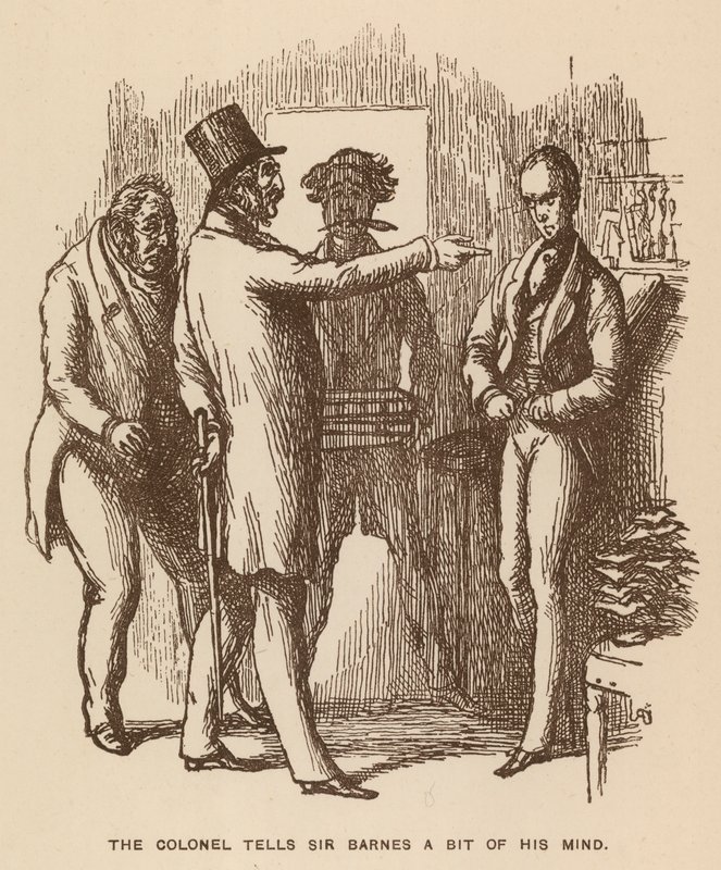 Illustrasjon for The Newcomes av Thackeray (litho) av English School